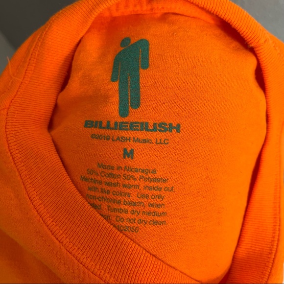Billie Eilish Don't Smile At Me Neon Orange Longsleeve Shirt - Picture 5 of 5